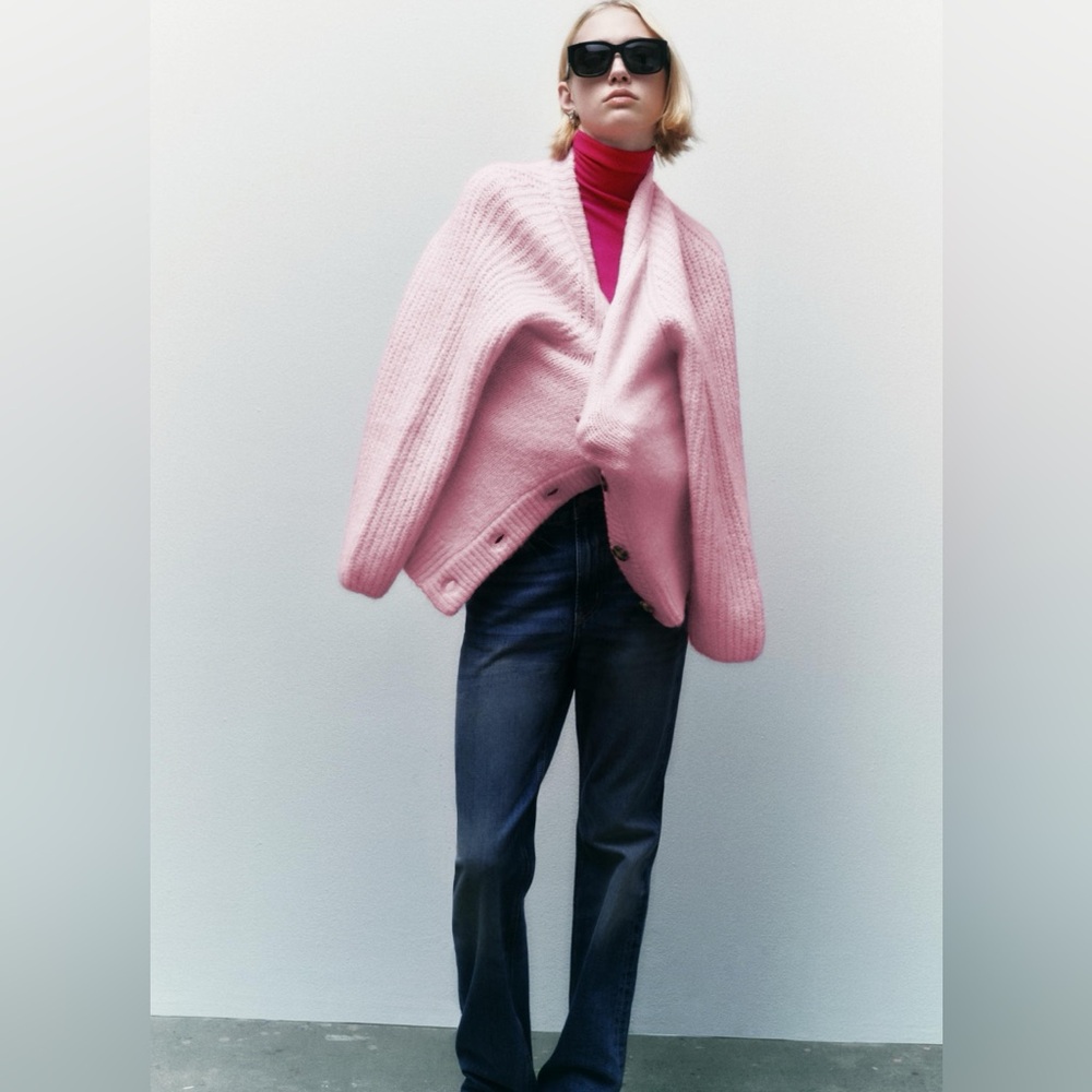 ZARA Pink Knit Cardigan